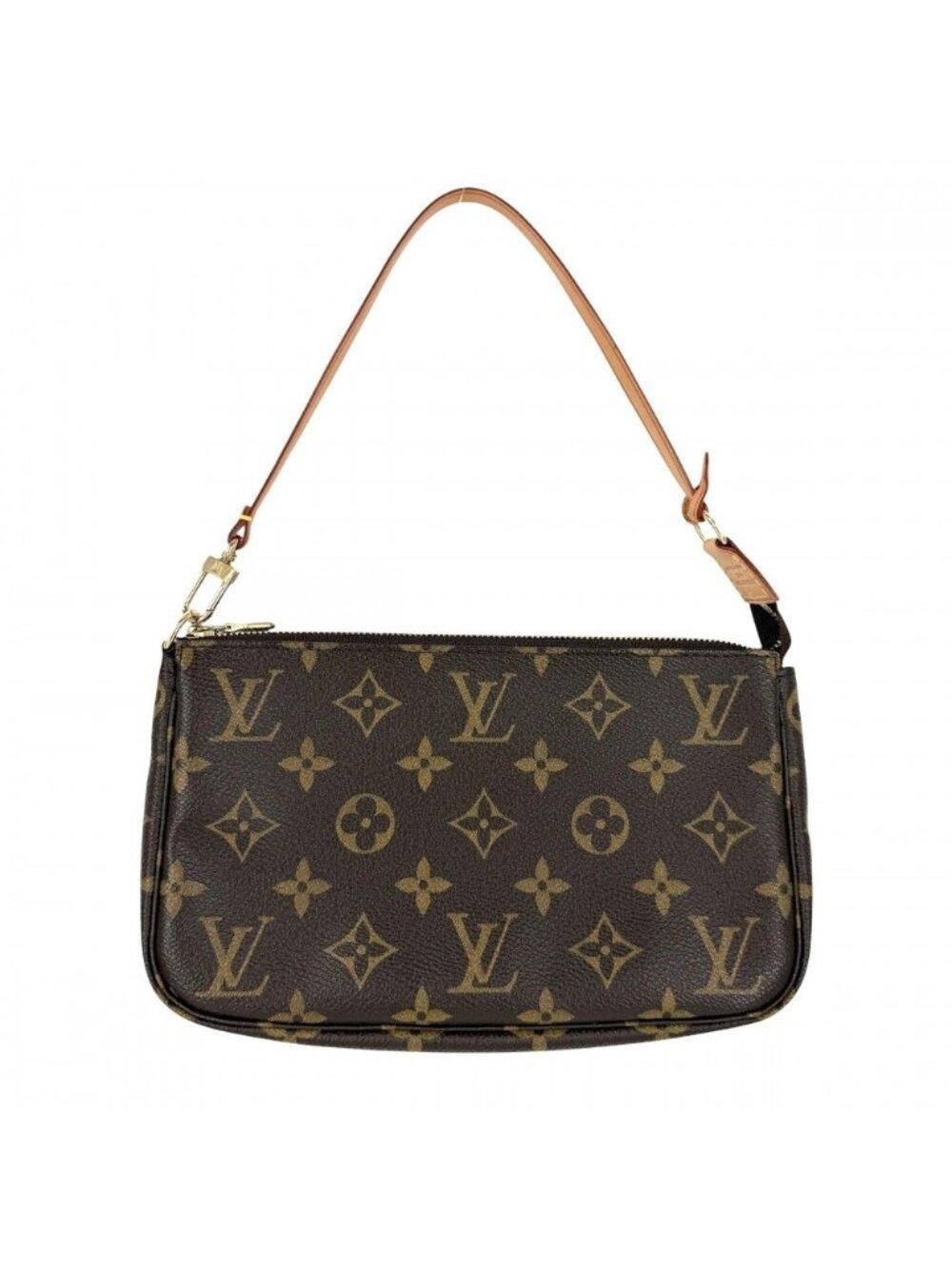 Louis Vuitton Big Handbag Pochette Accessoires Monogram Canvas Brown Gold